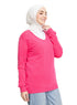 Flowery V - Neck Knit Pullover - Khotwh